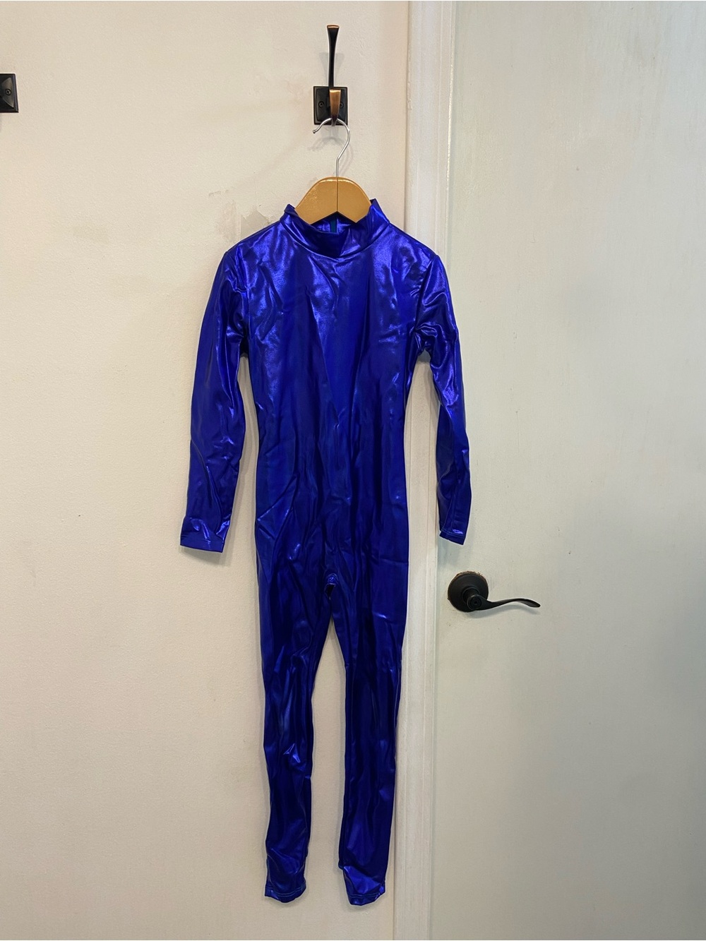 Kids Metallic Blue One-Piece Bodysuit - Long Sleeve